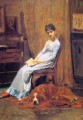 Les artistes Femme et son setter Portraits de chiens réalisme Thomas Eakins